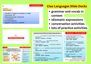 Screen shots of typical slides with writing "grammar and vocab in context
idiomatic expressions
conversation activities
lots of practice activities"